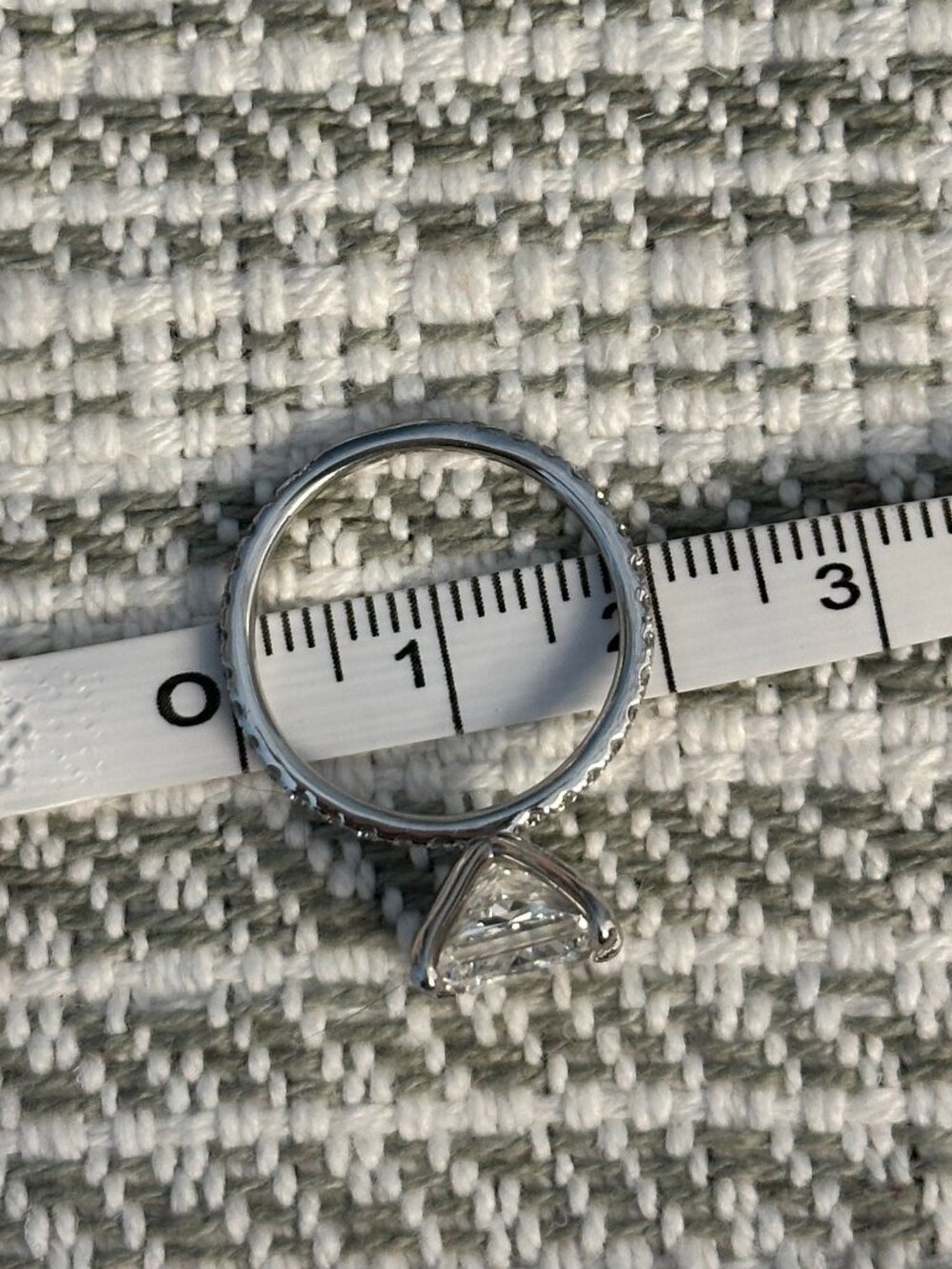 Princess Cut 3.33 Carat Diamond Ring with Pave Setting on Platinum - Picture 14 of 14